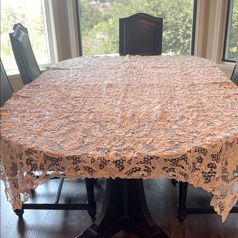 Antique crochet table cloth